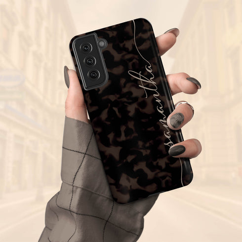 Custom Tortoiseshell Calligraphy Name Galaxy Case